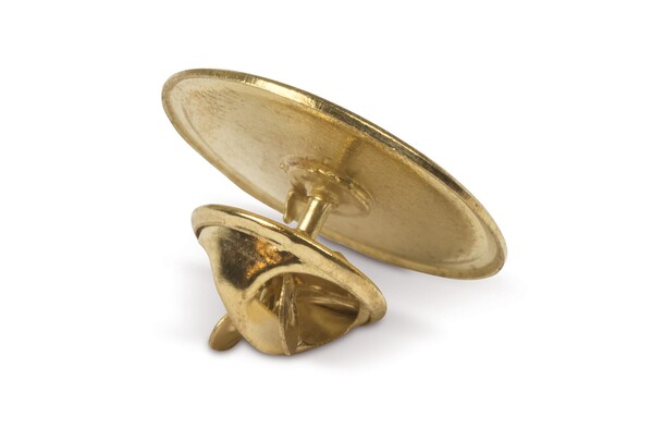 Rund metal stift med doming Ø20mm - Guld satin