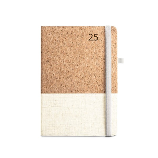 QUENTAL A5. Cork and linen diary - Naturel Clair