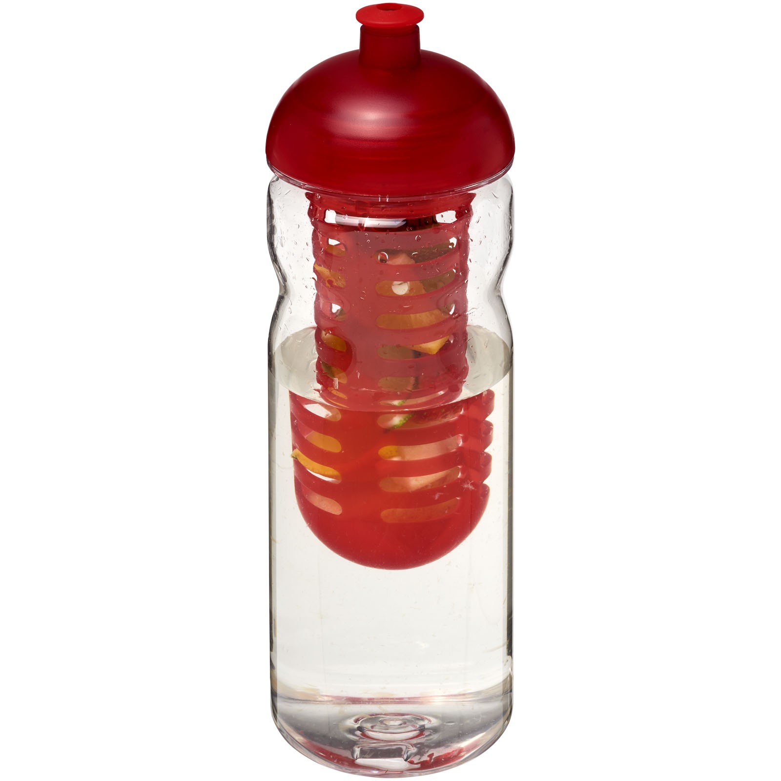 Láhev s infuzérem skupolovitým víčkem Base Tritan™ 650 ml - Průhledná / Červená s efektem námrazy