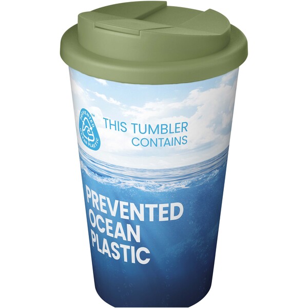 Bicchiere isolato Brite-Americano® POP da 350 ml con coperchio ermetico - Verde melange