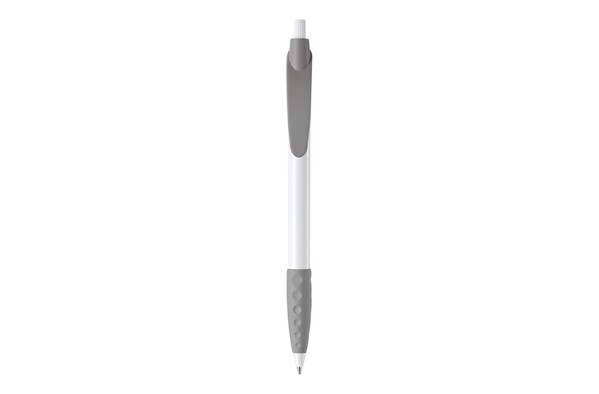 Cosmo ball pen rubber grip HC - White / Silver