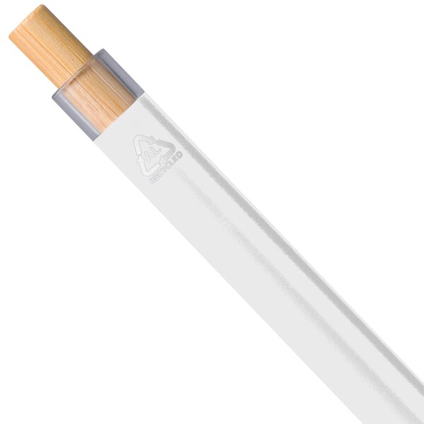 Recycled aluminium lacquered pen set Ilaria - white