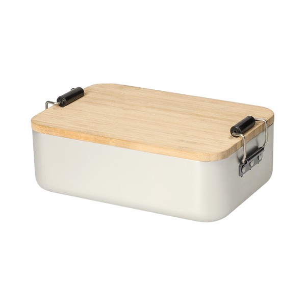 Lunch Box "Bamboo", Small - Silver / Natural
