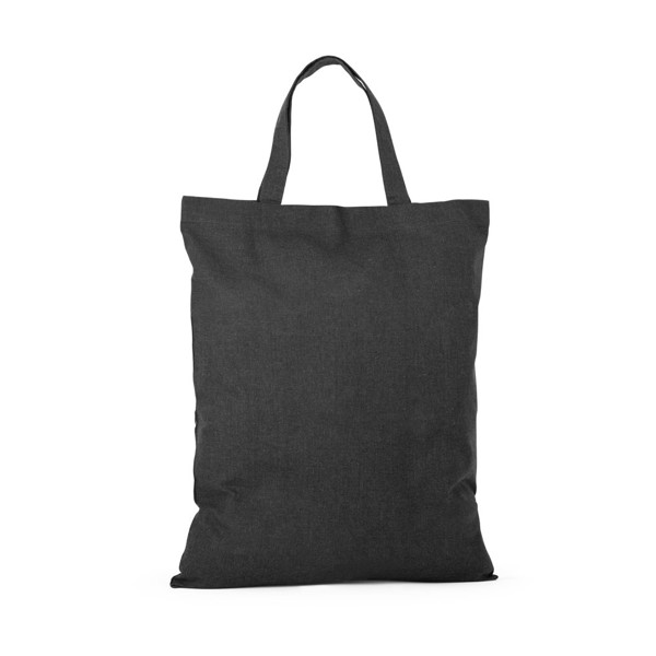 SIENA. Foldable bag in cotton (50%), recycled cotton (30%) and polyester (20% rPET) (140 g/m²) - Black
