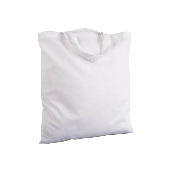 135 G/M2 Cotton Shopping Bag, Short Handles - White