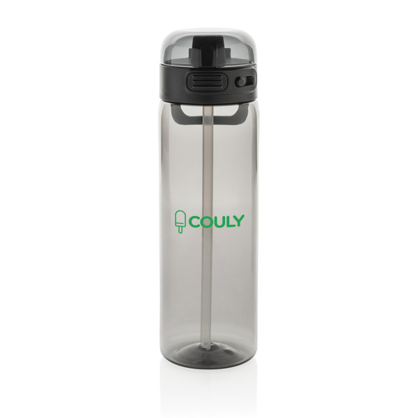 Fľaša na vodu SipnLock RCS RPET 800 ml, nepretek., športová - Čierna