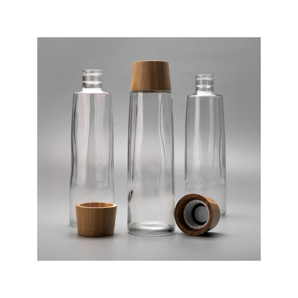 CALYPSO 882 - BND882 - Carafe en verre recyclable de 750 ml / 25 oz avec couvercle en bambou FSC®