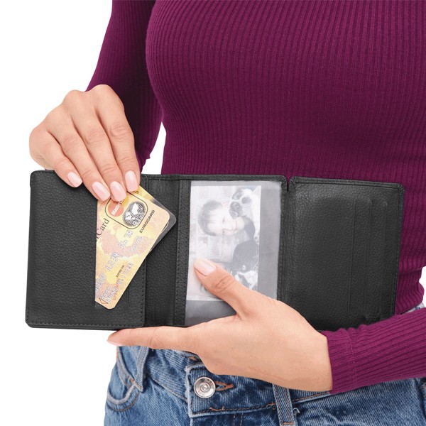 Usnjena denarnica Wall Street, RFID, 12 rež za kartice