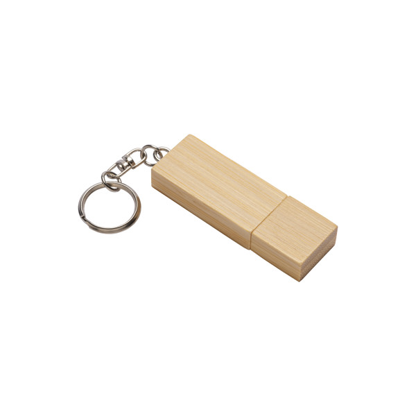 4 Gb Wooden Pen Drive With Metal Key Ring. Upload On Request With Delivery In 2 Weeks