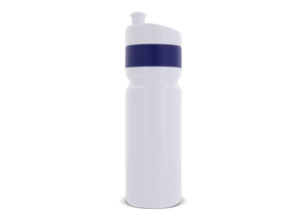 Bidon de sport avec bague 750ml - Blanc / Bleu foncé