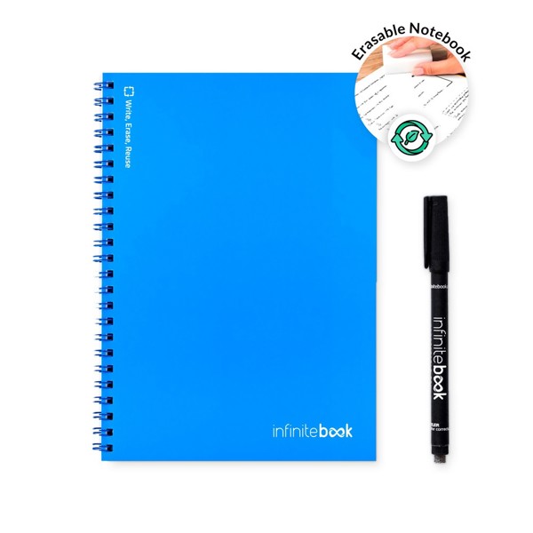 INFINITEBOOK PLAIN A5. Nekonečná kniha s flexibilním obalem a 15 obyčejnými tabulovými stránkami - Královská Modrá