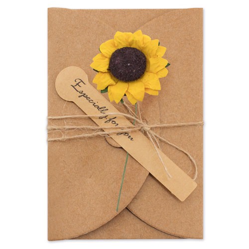 CARTE VINTAGE FLEUR SÉCHES (PACK DE 10)