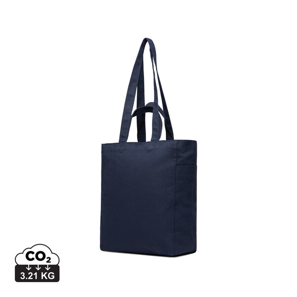 VINGA Tote bag avec zip en toile recyclée Hilo AWARE™ - Bleu Marine