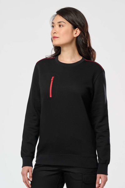 Unisex Daytoday Contrasting Pocket Sweatshirt - White / Navy / S