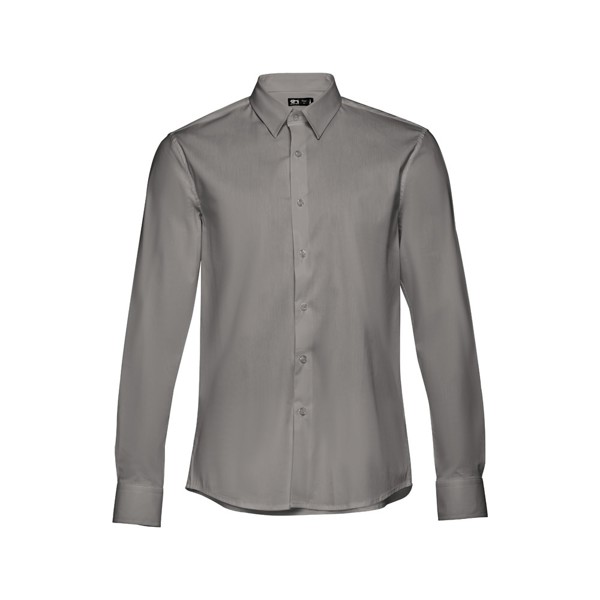 THC PARIS. Chemise en popeline à manches longues pour hommes - Gris / L