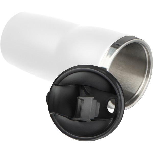 Double wall stainless steel drinking bottle ELEONORA - White
