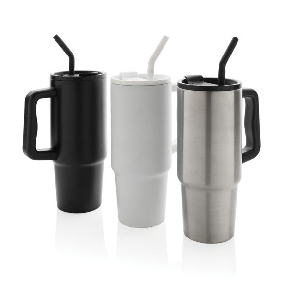 Mug 900ml en acier inoxydable recyclé Embrace RCS - Blanc