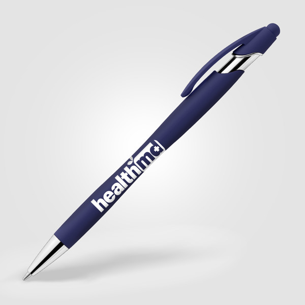 Stylo La Jolla Softy Brights avec stylet - Bleu foncé / Jet d’encre 4 couleurs