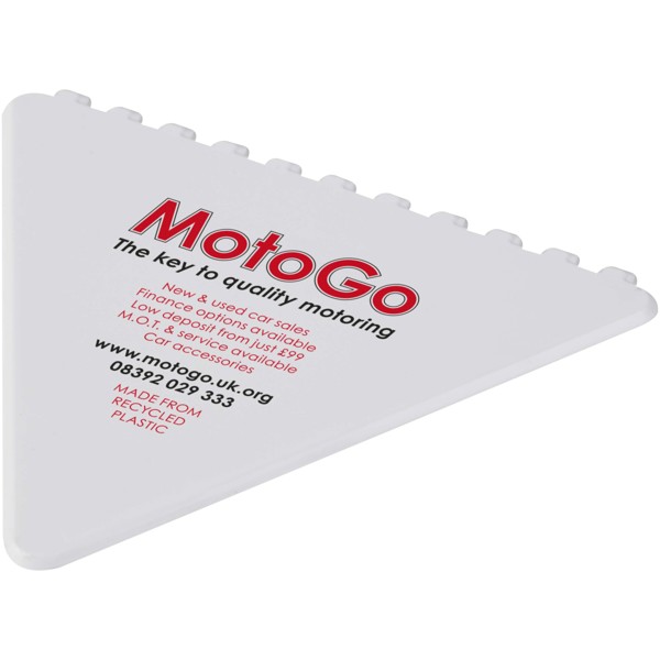 Frosty triangular recycled plastic ice scraper - White