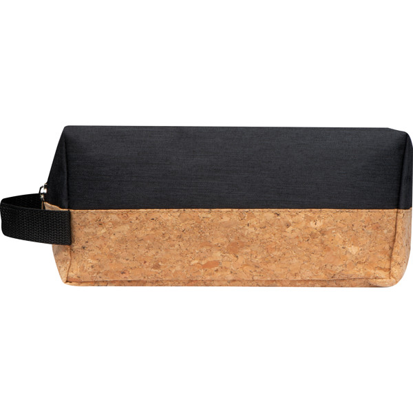 Cosmetic bag with cork bottom KLEMENTYNA - Black