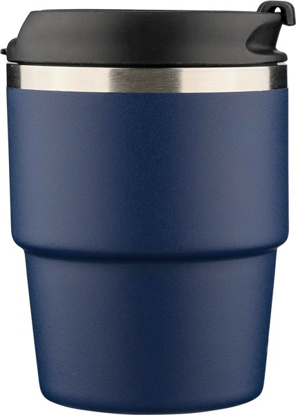 ￼Gerecycled roestvrijstalen dubbelwandige drinkbeker (175 ml) Oli - wit
