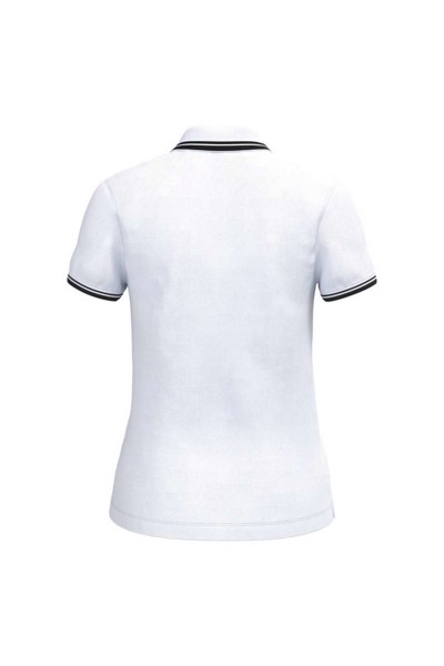 Ladie's Short-Sleeved Poloshirt With Contrasting Piping - White / Black / S