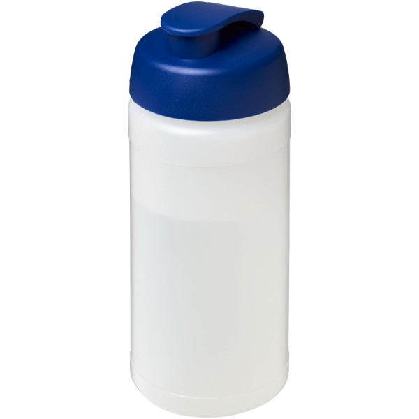 Borraccia sportiva Baseline® Plus da 500 ml con coperchio a scatto - Trasparente / Blu