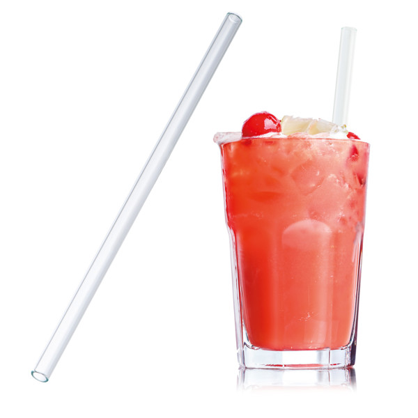 Straw made of glass 20 cm NELSON - Transparent