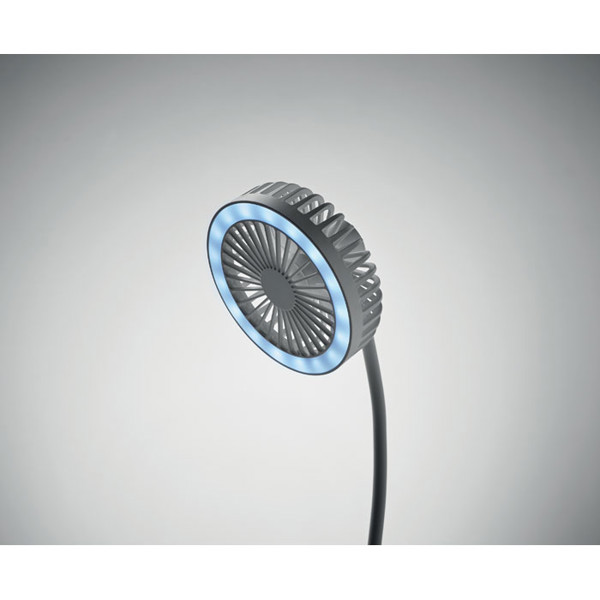 Namizni ventilator Viento, brezžični polnilec 10 W, LED lučka