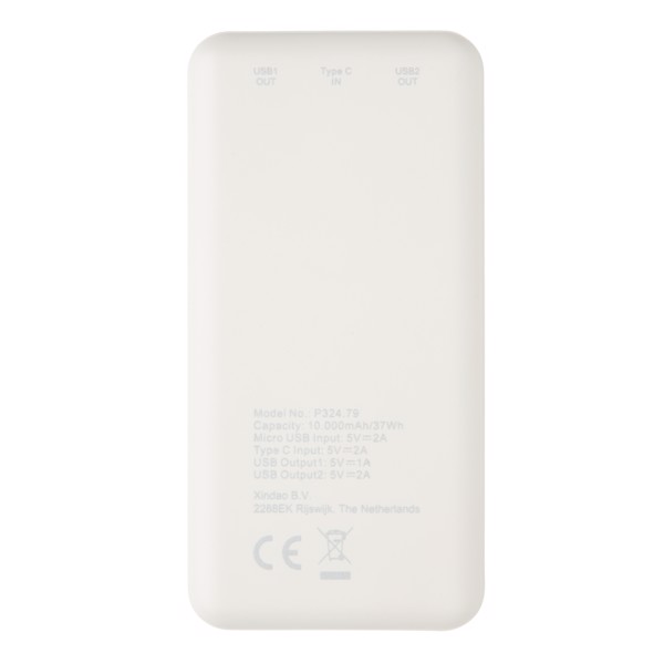 Xd Collection žepni powerbank, 10000 mAh, ABS - Bela
