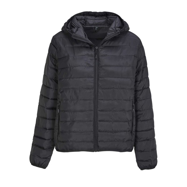 Sol's Stream Hooded Women - Lightweight Hooded Padded Jacket - Black / S