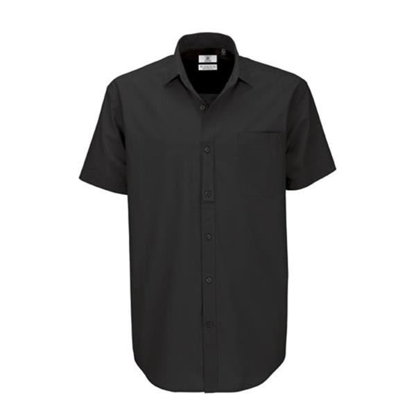 Camisa B&C Heritage Manga Curta Homem - 100% Algodão Escovado - Popeline - Branco / S