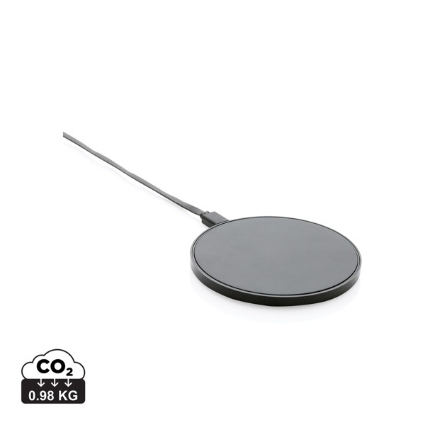 RCS standard recycled plastic 10W wireless charger - Black