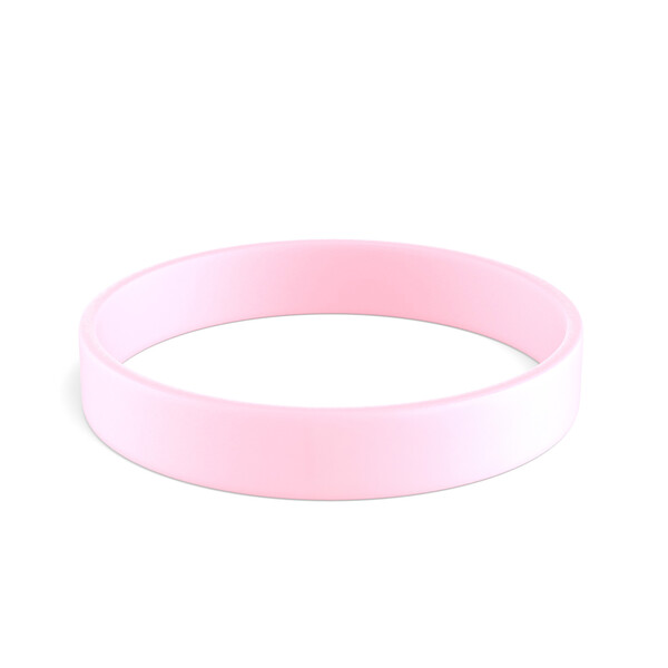 Customised silicone wristbands (12mm width) - Soft Baby Pink / 20x1.2x0.2cm