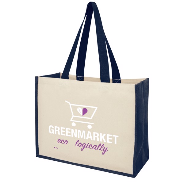 Shopper in iuta e canvas 320 g/m² Varai - 23L - Navy