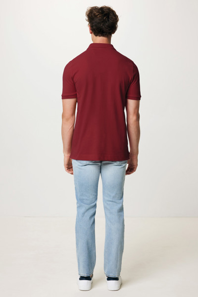 Polo en coton piqué et recyclé Iqoniq Yosemite - Rouge Bordeaux / M