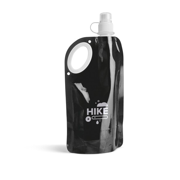 HIKE. Skladacia fľaša z PET, PA a PE 750 ml - Čierna