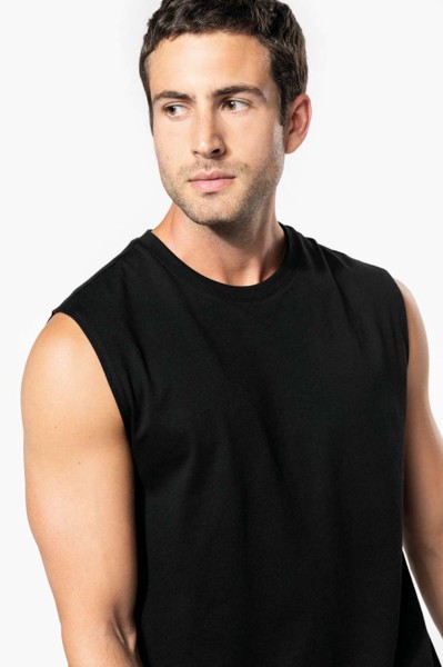 Eco-Friendly Men Sleeveless T-Shirt - White / 2XL