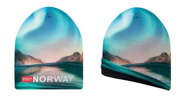 Full colour polyester beanie with fleece lining. - Full colour