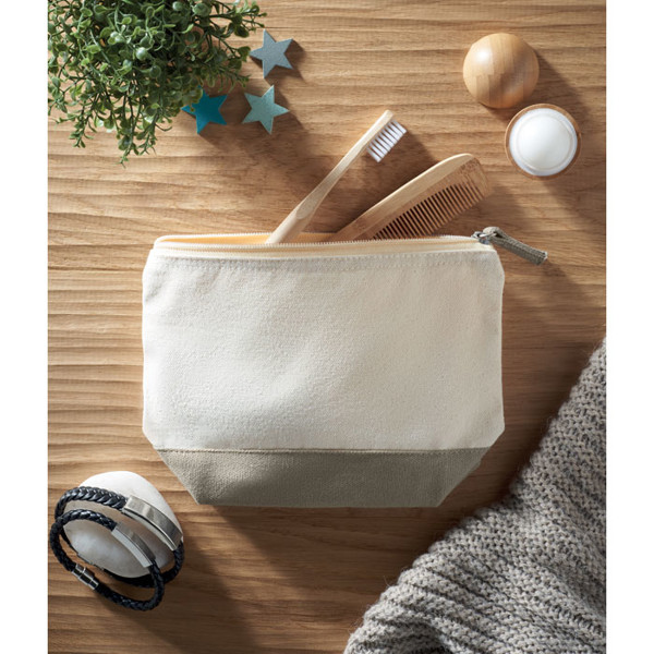 Bombažna kozmetična torbica Kleuren 340 g/m² - Siva