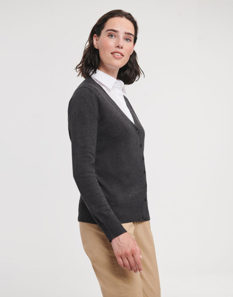 Ladies’ V-Neck Knitted Cardigan - Black / 3XL