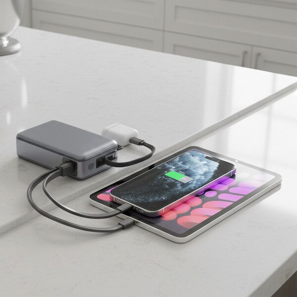SHIBO - BATTERIE DE SECOURS CABLEE 65W - 20000mAh POUR PC, TABLETTES & SMARTPHONES