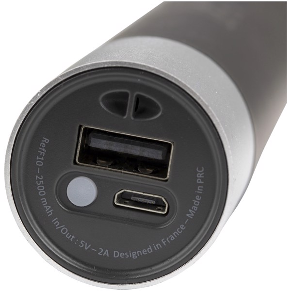 Torcia luminosa SCX.design F10 da 2.500 mAh - Argento / Bianco