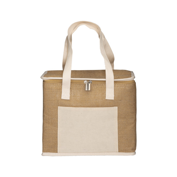 Jute Cooler Bag With Silver Interior