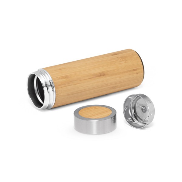 NATUREL. Garrafa térmica em bambu e aço inoxidável (90% reciclado) 430 mL