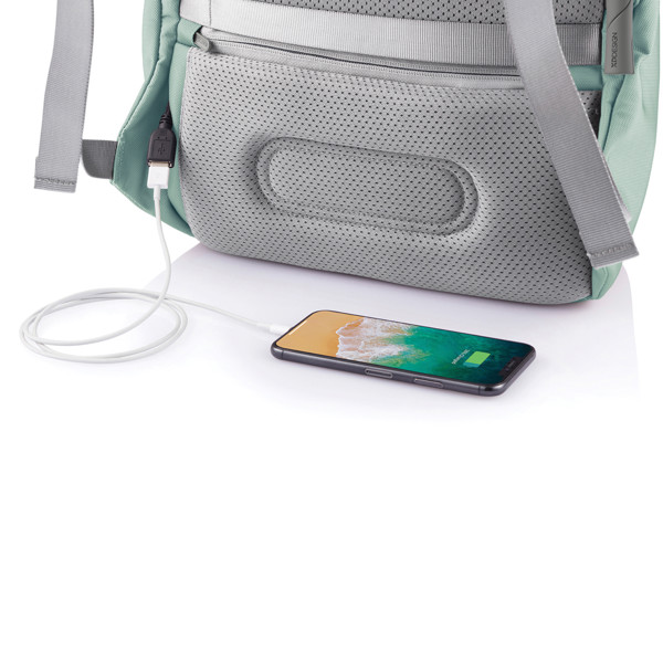Xd Design Bobby Soft backpack, 15.6 inch, rPET - Mint Green / Light Grey