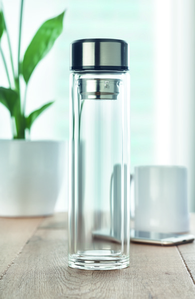Pole Glass bottle,390 ml,LED thermometer
