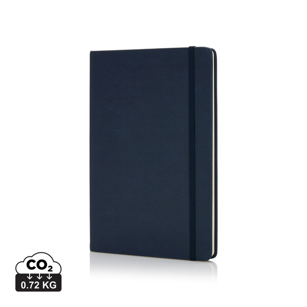 Carnet A5 à couverture rigide en PU - Bleu Marine