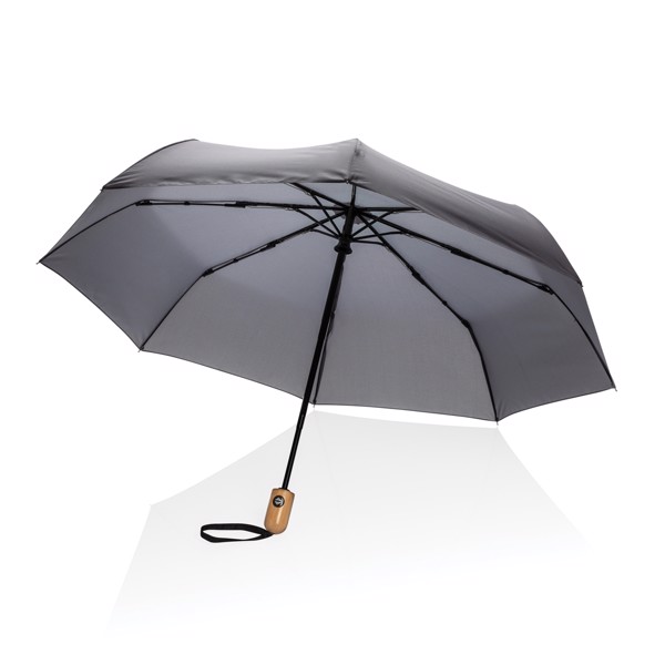 21" bambus auto-open/close deštník Impact ze 190T RPET AWARE - Antracitová