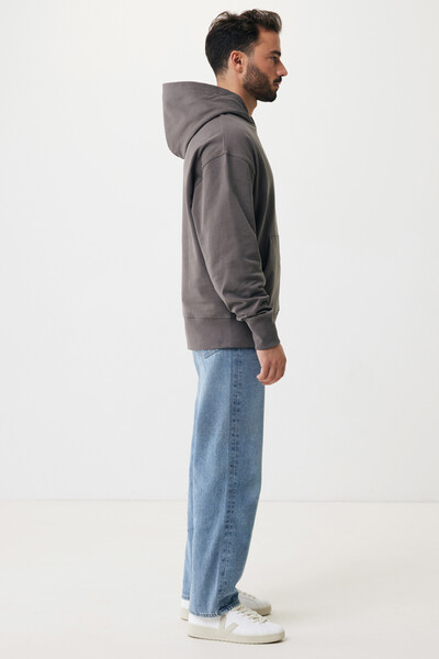 Mikina s kapucí Iqoniq Yoho relaxed fit z recykl. bavlny - Antracitová / XXXL